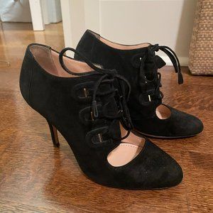 Bally Black Lace-Up Booties